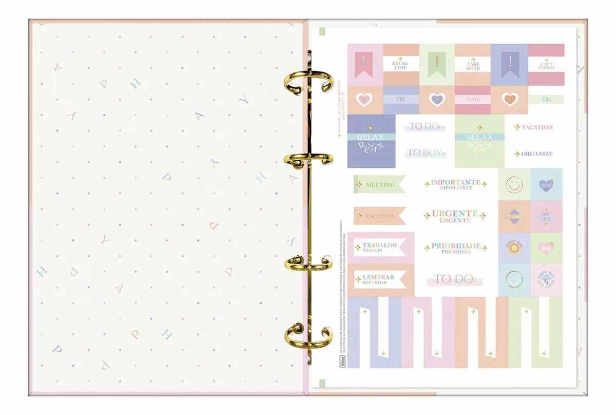CADERNO ARGOLADO HAPPY COLEGIAL 80FLS.